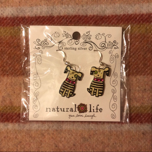 NATURAL LIFE Jewelry - NEW Natural Life Sterling Dog Dangle Earrings